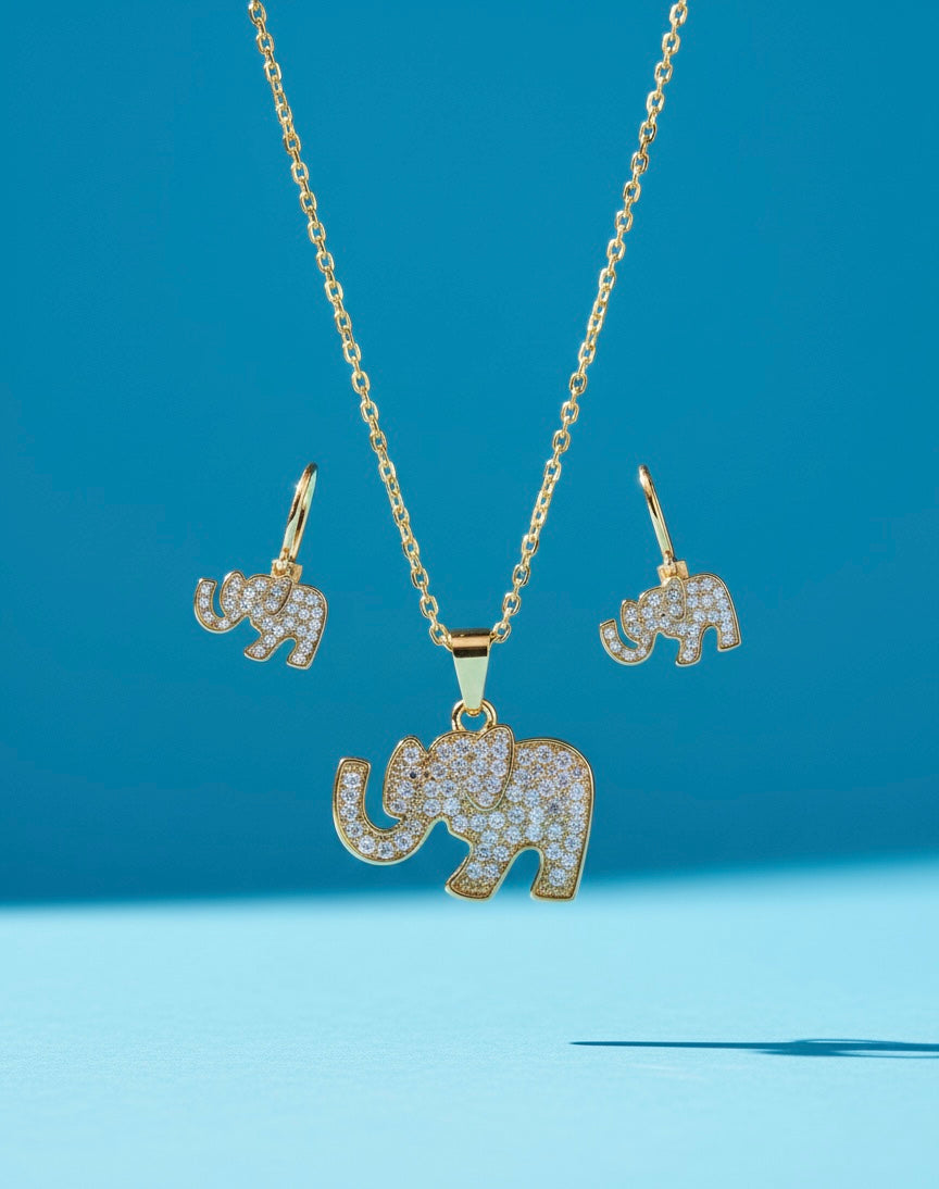 Set Collar Y Aretes Elefanta