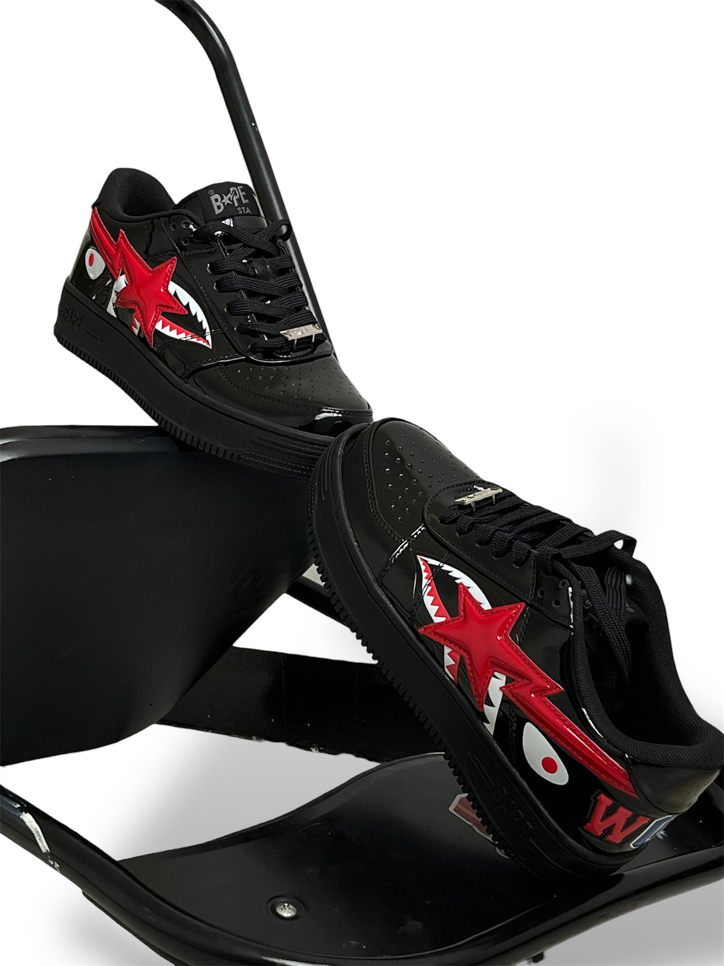 A Bathing Ape Bape Sta Low Shark Black / White