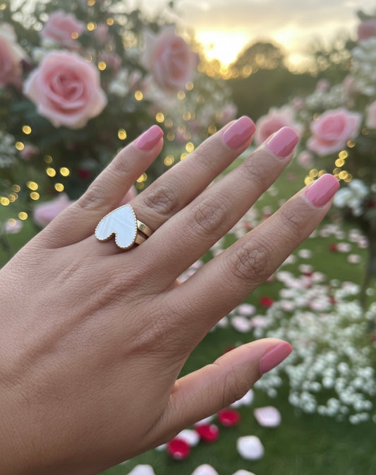 Anillo Corazón Blanco