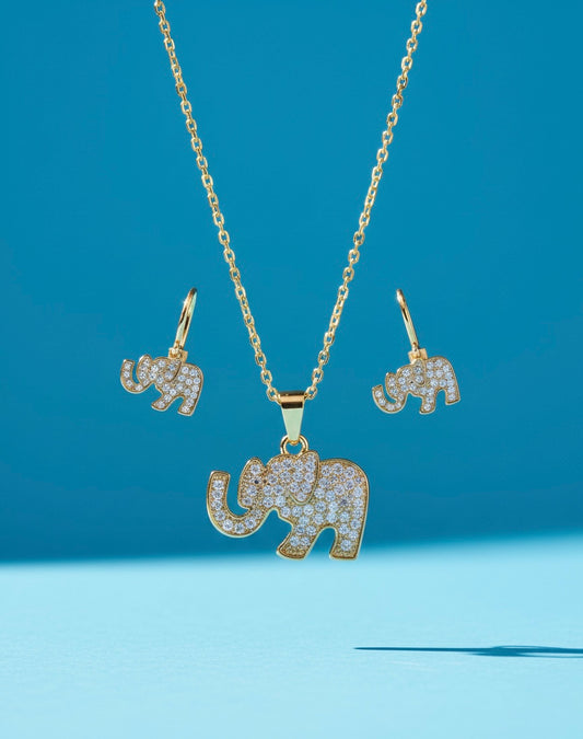 Set Collar Y Aretes Elefanta